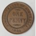 AUSTRALIA 1926 . ONE 1  PENNY . ERROR OR VARIETY . THE KING HAS A RUNNING NOSE CUD